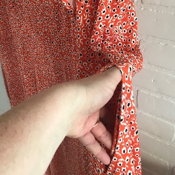 Maxi dress Fairy Ruffle Mod Boho Daisies Stretch Flowy Orange 3X - Picture 7 of 12